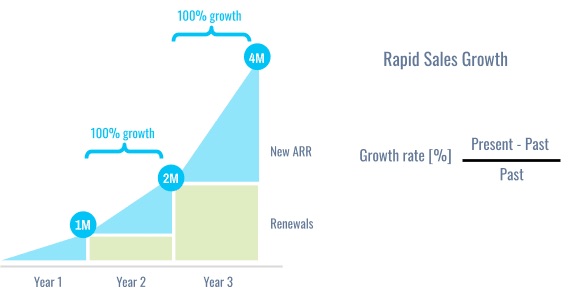 Figure 2. SaaS sales team with consistent growth rate