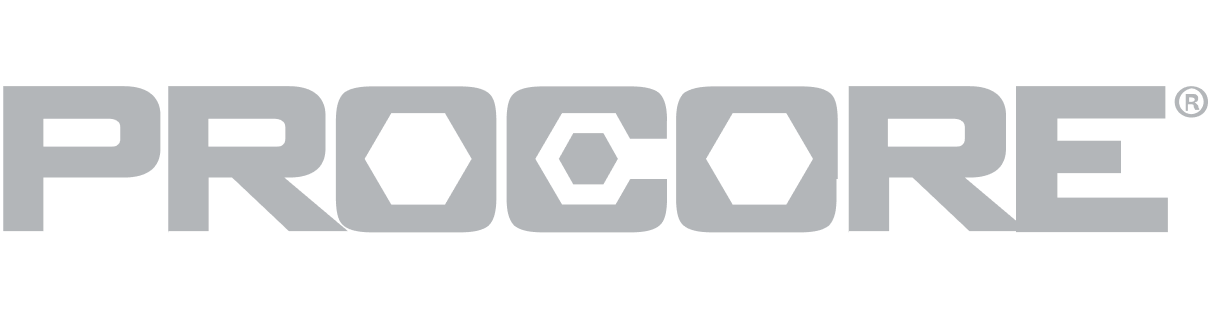 procore logo, gray