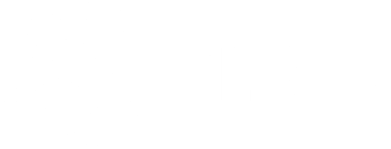 plaid logo, white