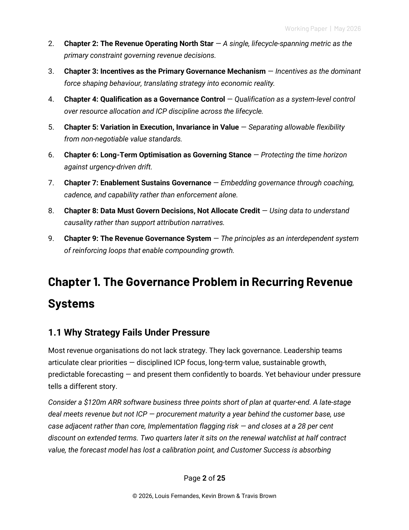 Revenue Operating Governance - page 2