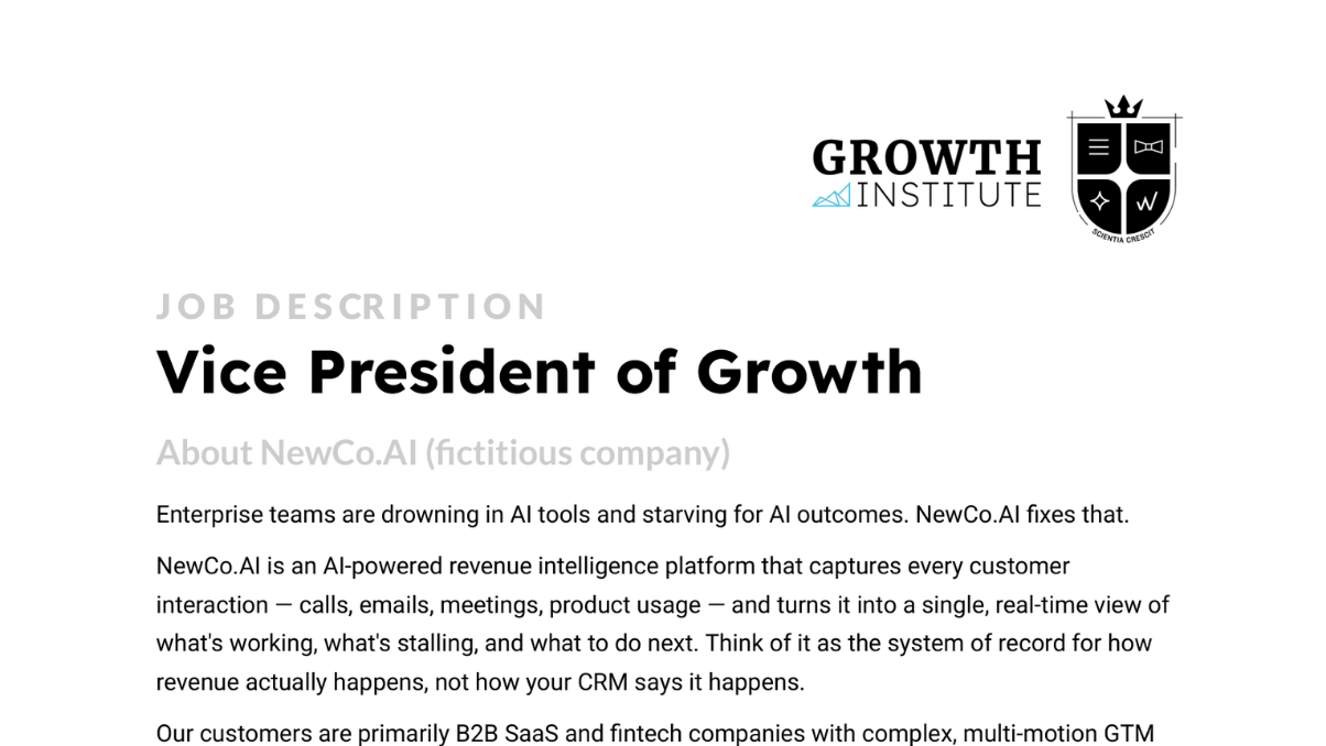 Sample VP of Growth JD - page 1