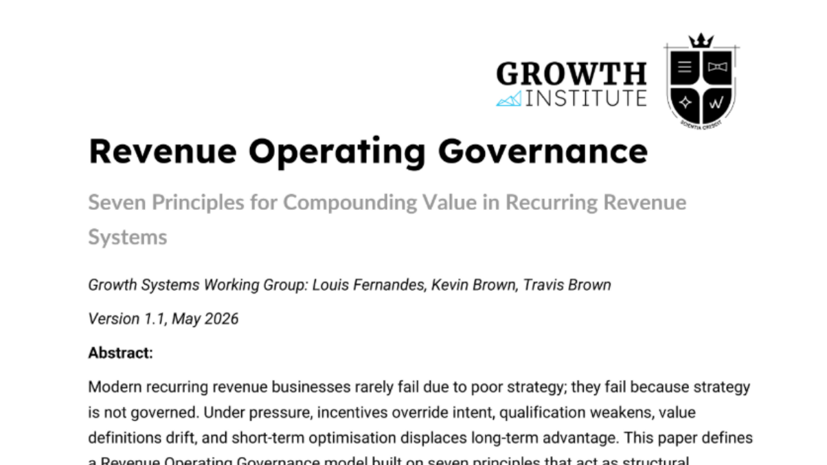 Revenue Operating Governance - page 1